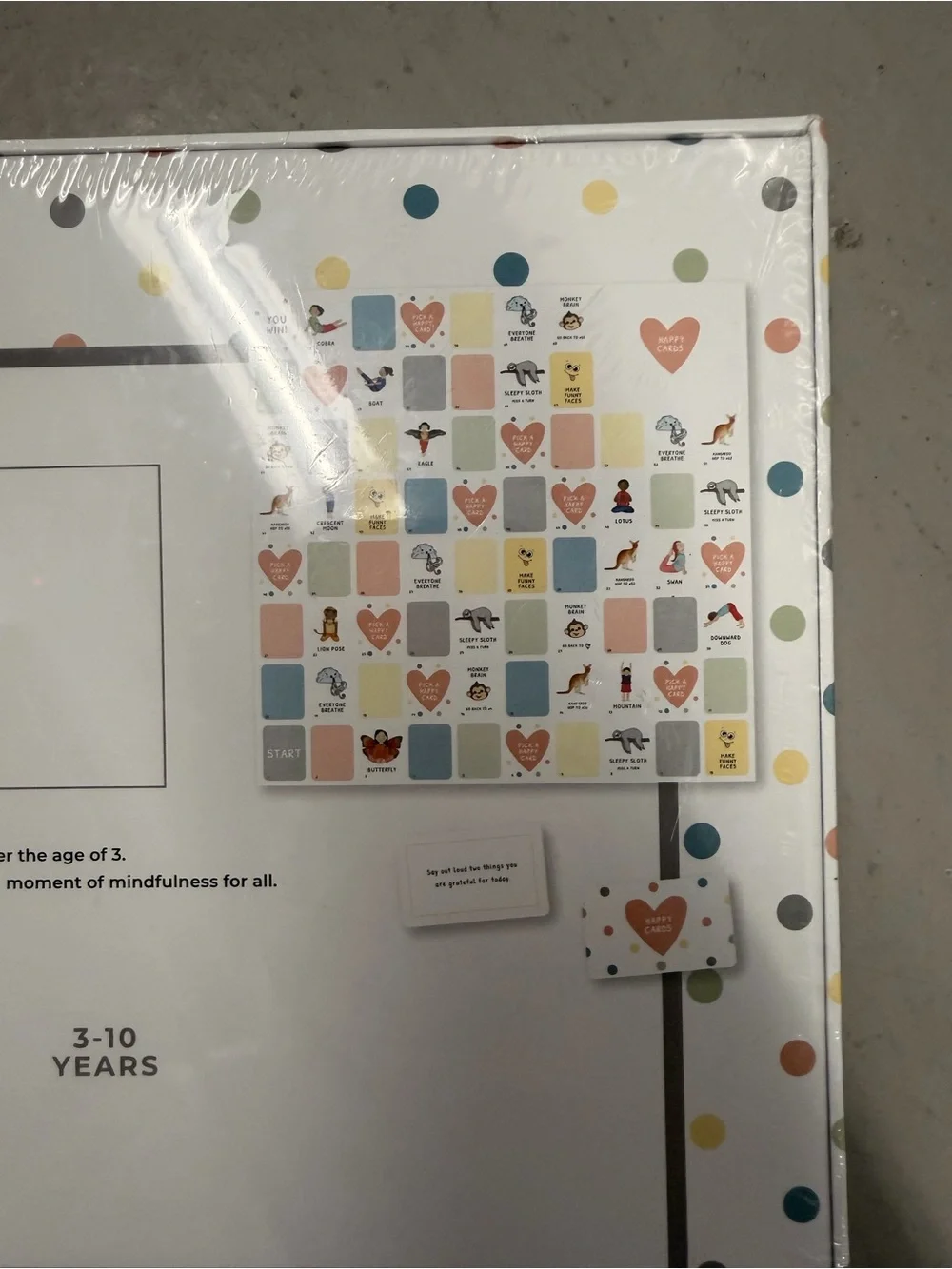MINDFUL&CO Kids Happy Hearts BOARD Game - White Polka Dot YOGA MEMORY CARSS